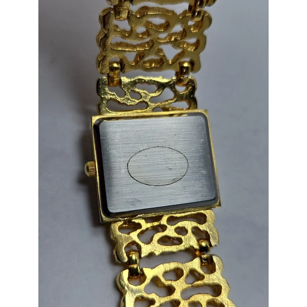 Lone Star Texas Rhinestone Map Quartz Gold Tone Nugget Watch Western New Battery